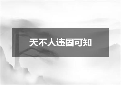 天不人违固可知