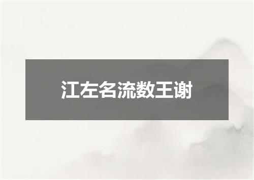 江左名流数王谢