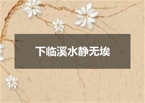 下临溪水静无埃