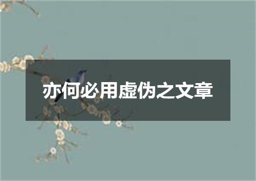 亦何必用虚伪之文章