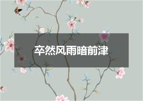 卒然风雨暗前津