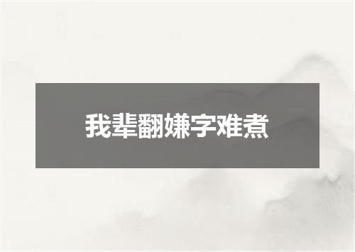 我辈翻嫌字难煮