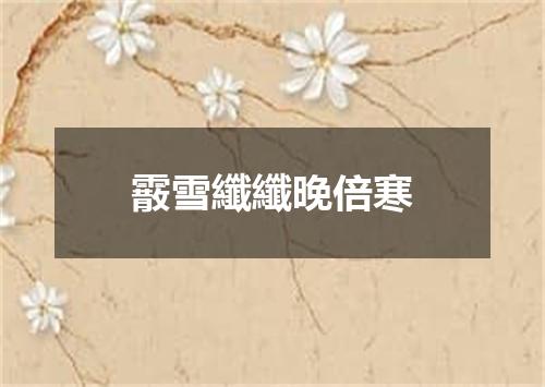 霰雪纖纖晚倍寒