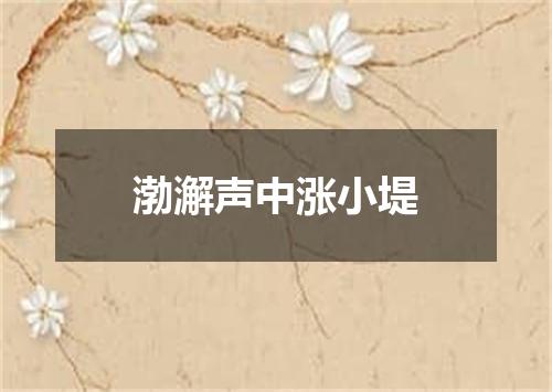 渤澥声中涨小堤