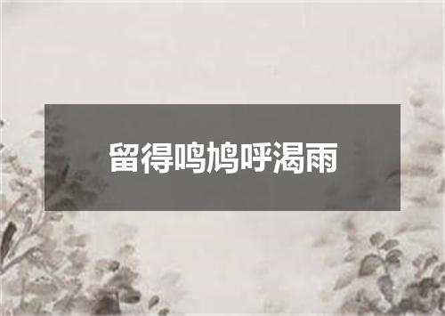 留得鸣鸠呼渴雨