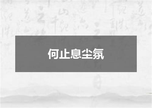 何止息尘氛