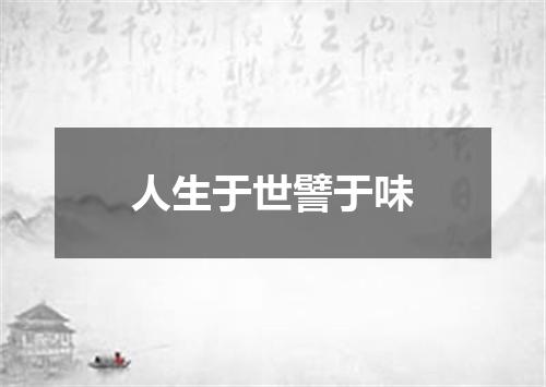 人生于世譬于味