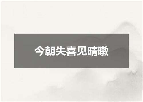 今朝失喜见晴暾