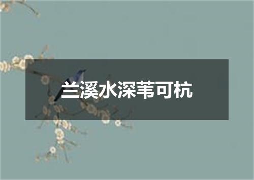 兰溪水深苇可杭