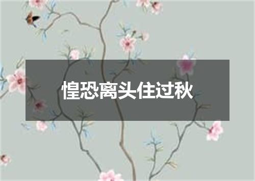 惶恐离头住过秋