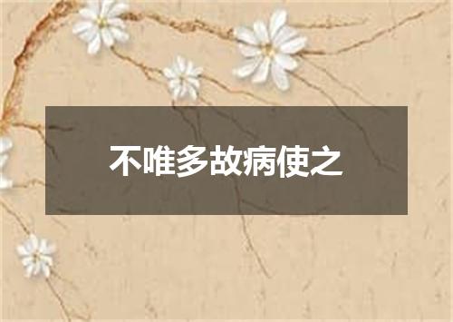 不唯多故病使之
