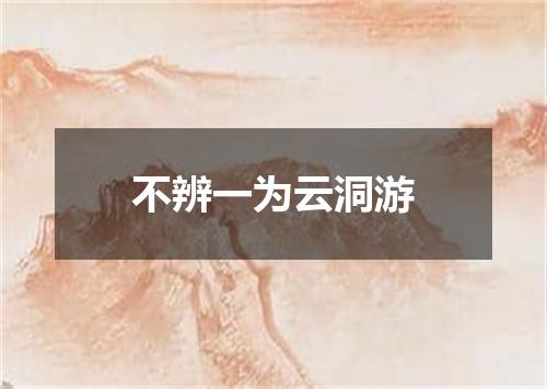 不辨一为云洞游