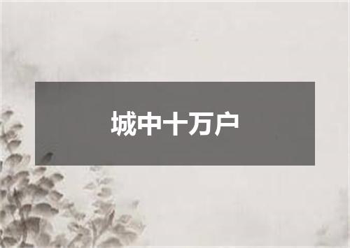 城中十万户