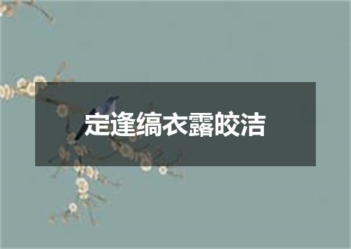 定逢缟衣露皎洁