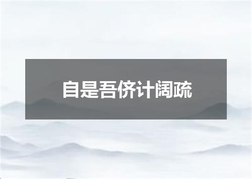 自是吾侪计阔疏