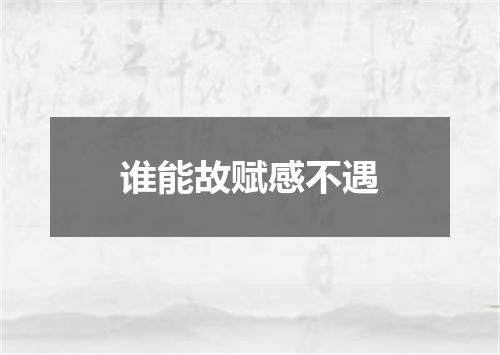 谁能故赋感不遇