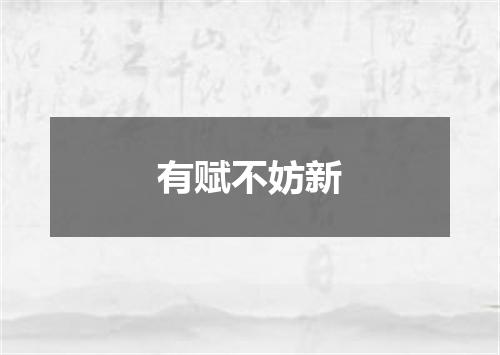 有赋不妨新