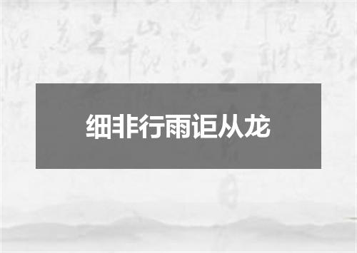 细非行雨讵从龙