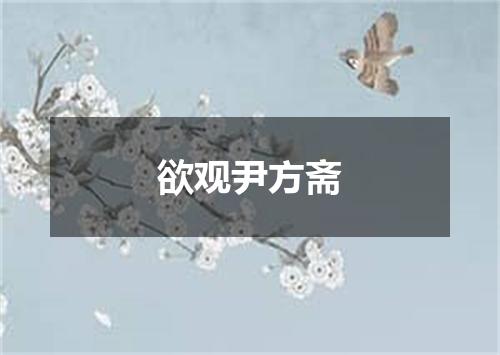 欲观尹方斋