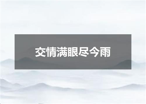 交情满眼尽今雨