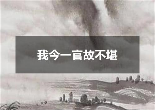 我今一官故不堪