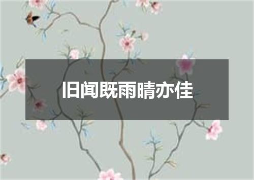 旧闻既雨晴亦佳