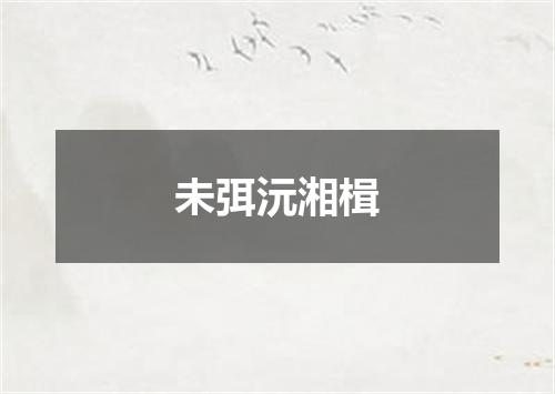 未弭沅湘楫