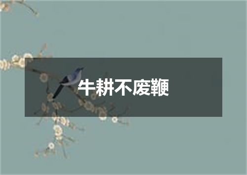 牛耕不废鞭