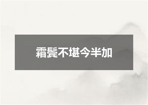 霜鬓不堪今半加