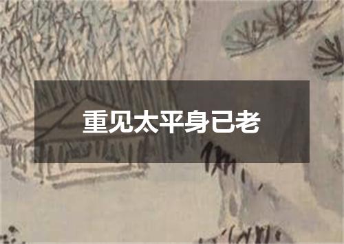 重见太平身已老