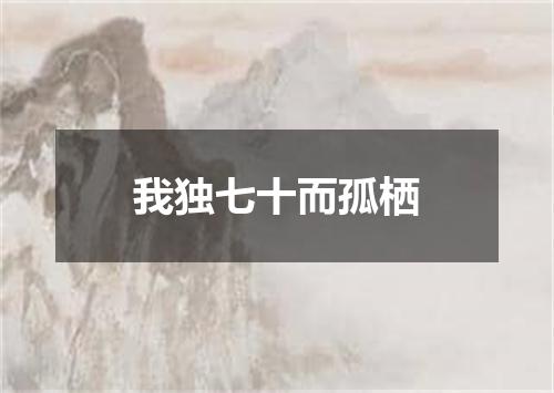 我独七十而孤栖