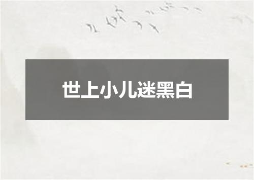 世上小儿迷黑白