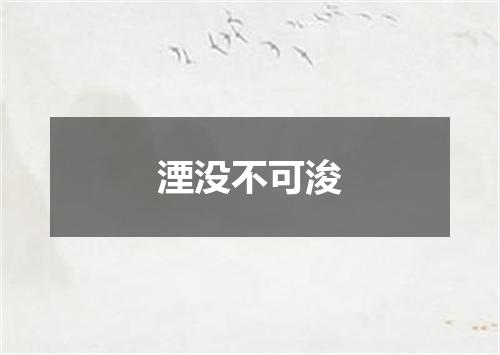 湮没不可浚