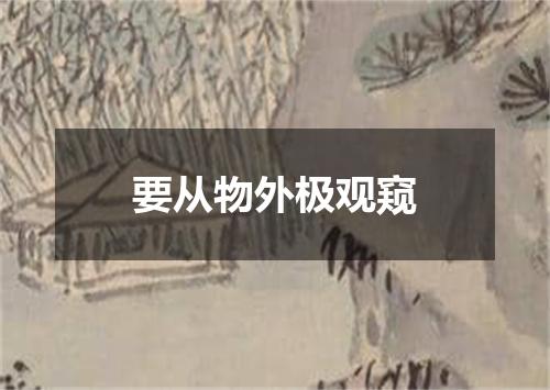 要从物外极观窥