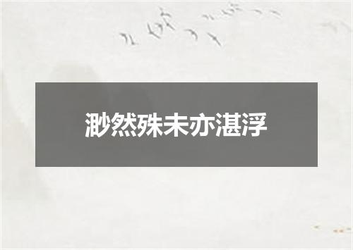 渺然殊未亦湛浮
