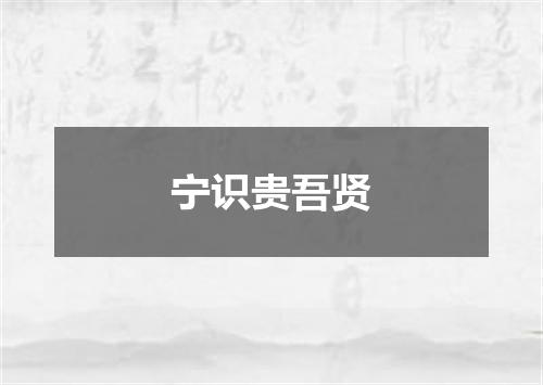 宁识贵吾贤
