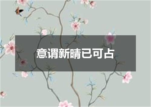 意谓新晴已可占