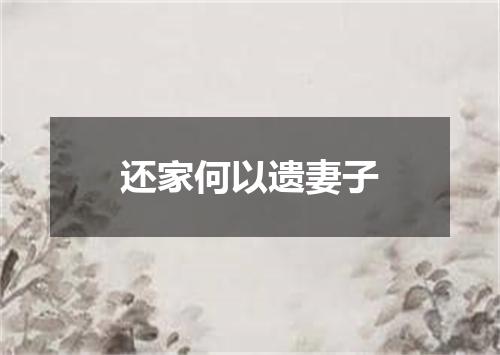 还家何以遗妻子