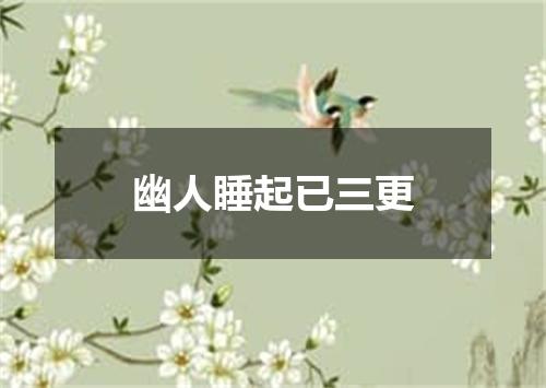 幽人睡起已三更