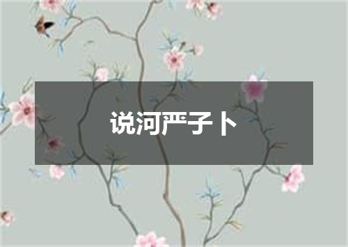 说河严子卜