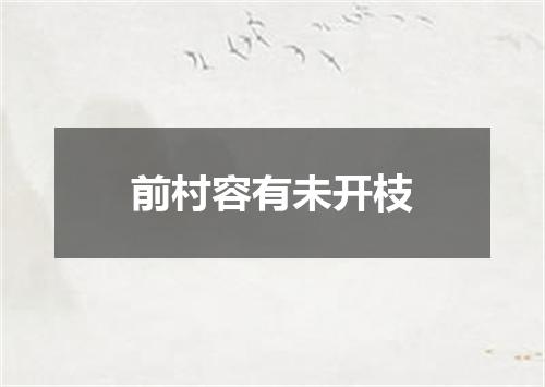 前村容有未开枝
