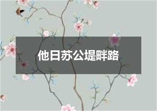 他日苏公堤畔路