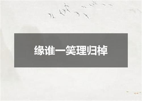 缘谁一笑理归棹