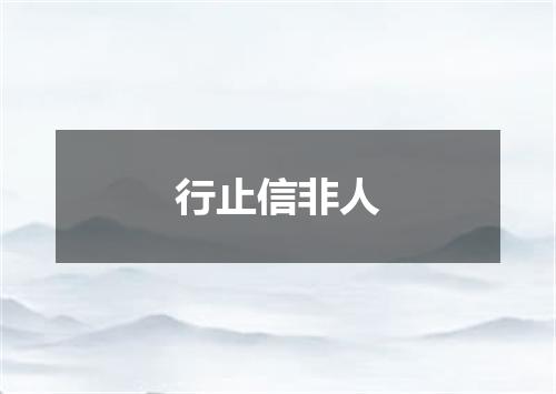 行止信非人