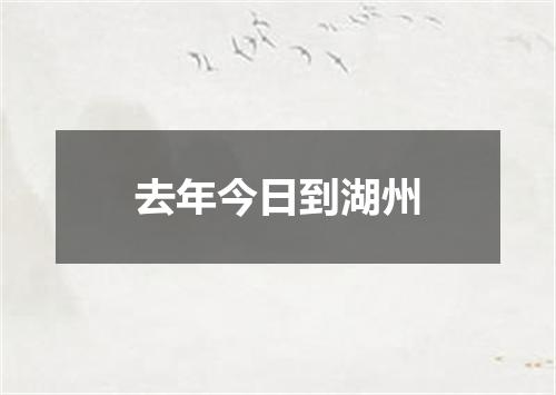 去年今日到湖州