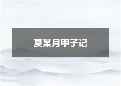 夏某月甲子记