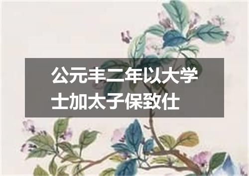 公元丰二年以大学士加太子保致仕