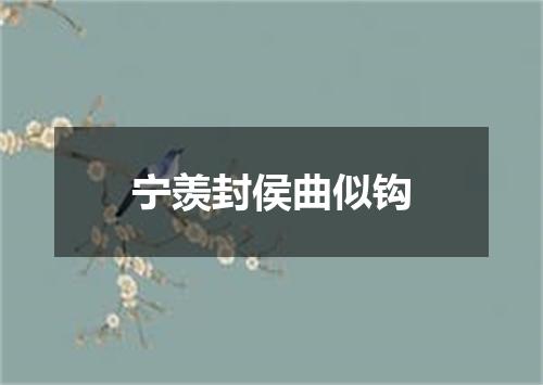 宁羡封侯曲似钩