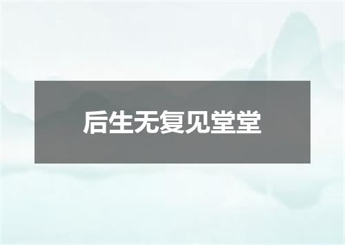 后生无复见堂堂