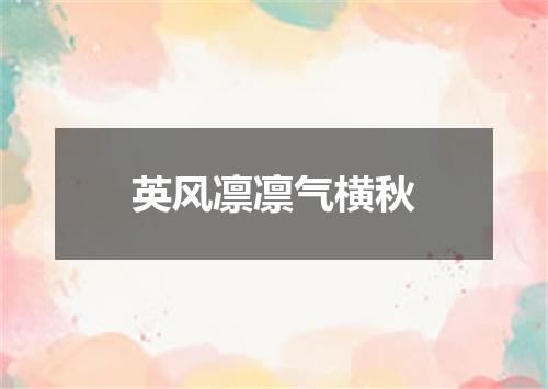 英风凛凛气横秋